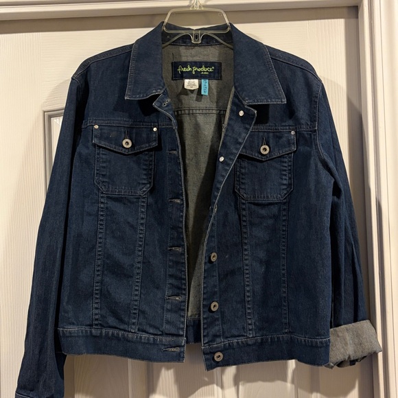 Fresh Produce Dark Blue Denim Jacket size M like new - Picture 3 of 6